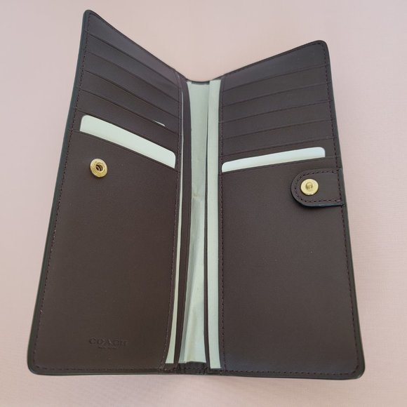 COACH Slim Bifold in Coated Canvas with Musical Penguin Print-⭐FINAL PRICE $99.⭐ - Picture 11 of 16